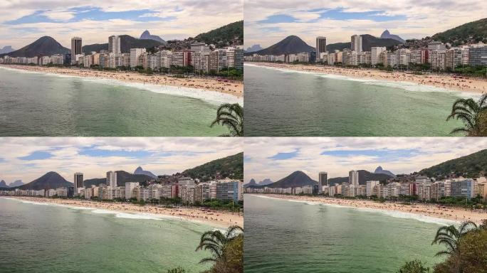 里约科帕卡巴纳海滩时间推移变焦