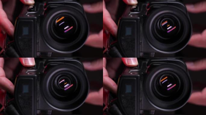 改变老式vhs相机焦距的特写