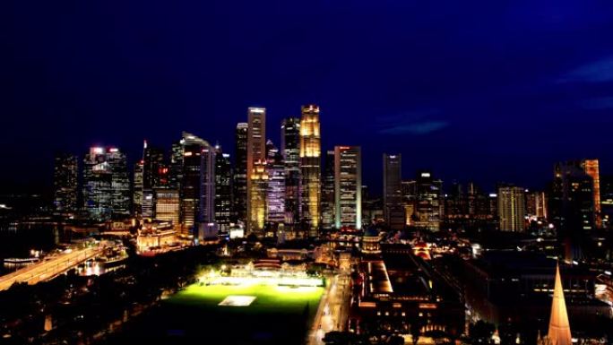 新加坡天际线城市风光现代建筑金融中心