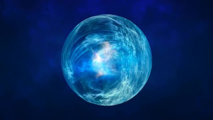 抽象球球行星能量透明玻璃空间抽象背景。视频4k，60 fps