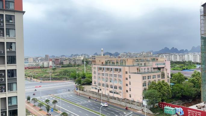 城市下雨天气延时摄影