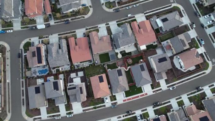 无人机住宅北加州新房屋向右旋转