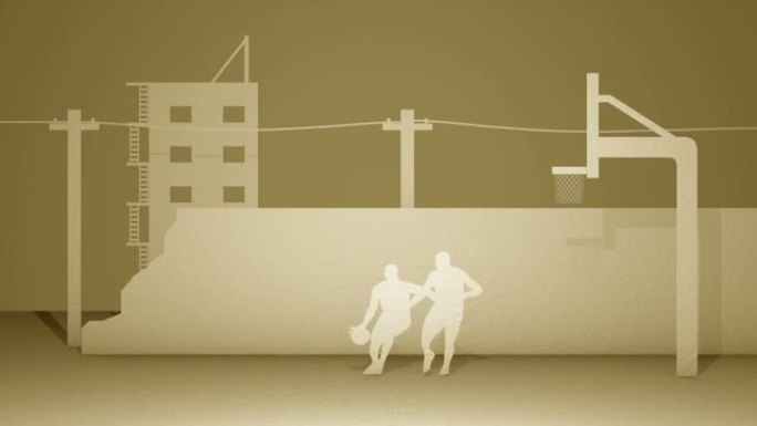 为城市电视节目设计的2D动画背景-街头篮球