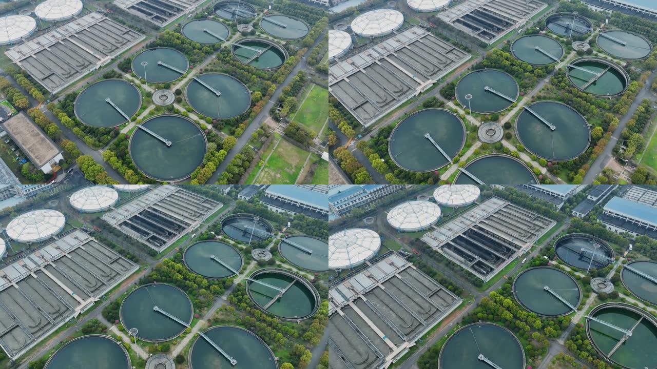 城市环境保护水处理厂的鸟瞰图
