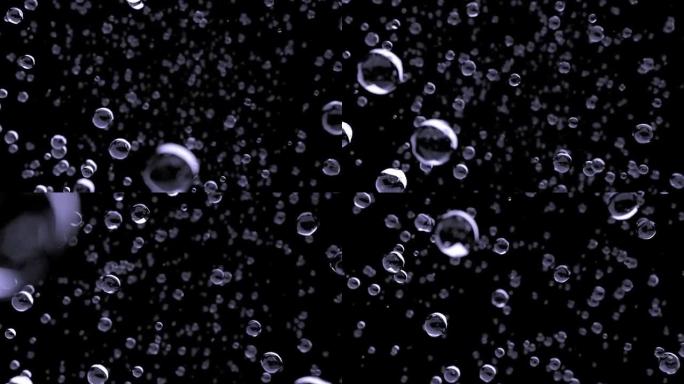 雨水水滴靠近落到相机dop慢动作循环蓝色