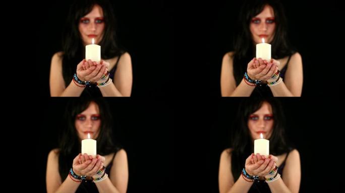 1080p HD手持蜡烛