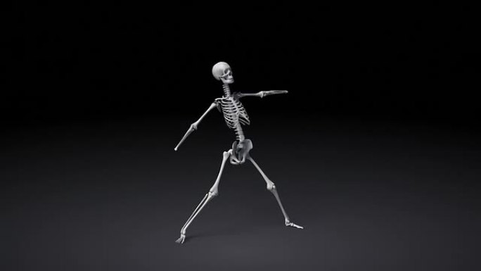 人体骨骼的瑜伽三角姿势