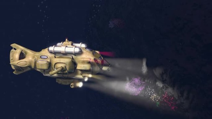 研究潜艇下降动画3D