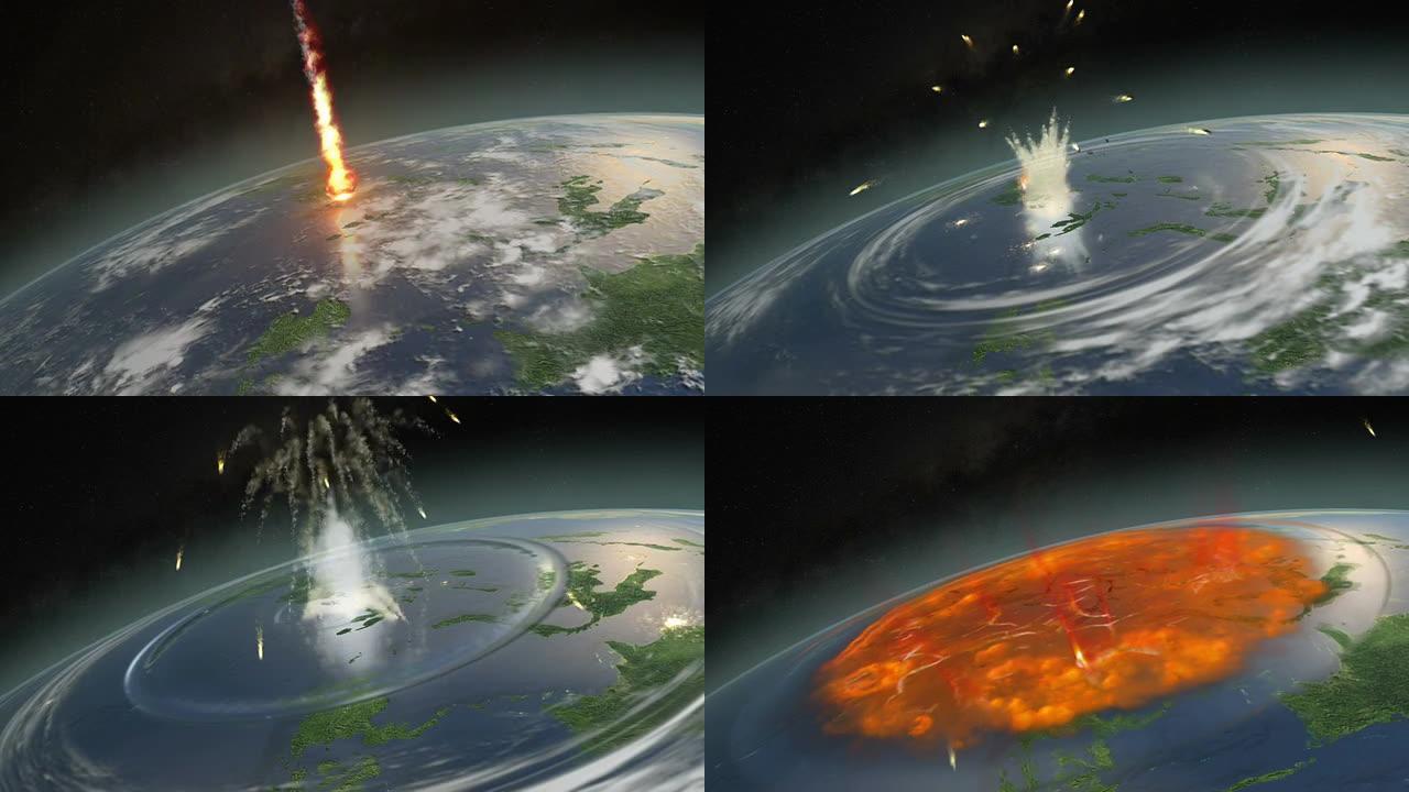 小行星在灭绝级事件中撞击地球