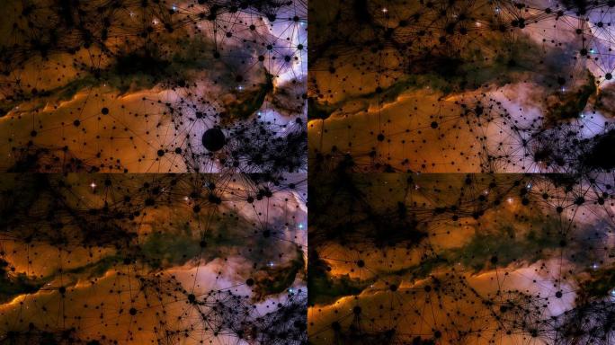 星云背景的抽象动画系统