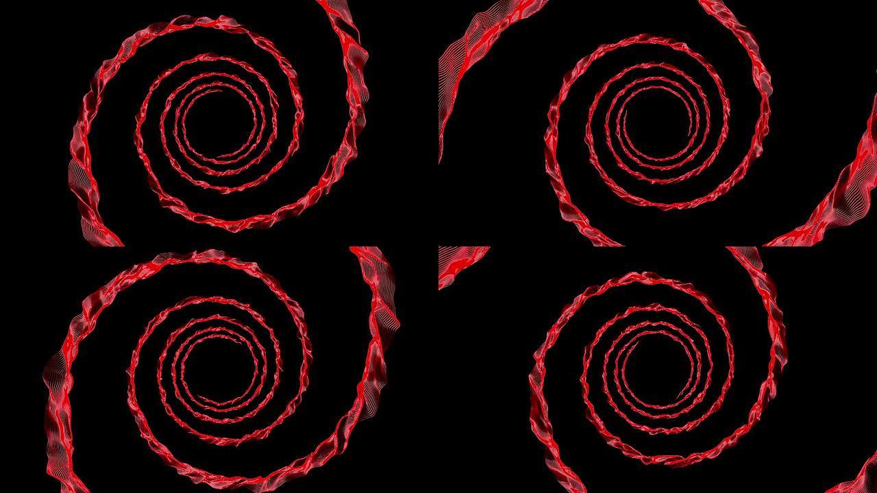 能量螺旋黑色和红色循环