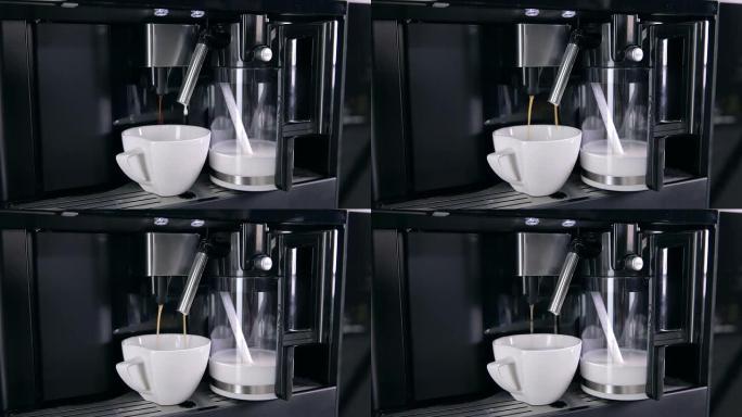 咖啡机制作热咖啡