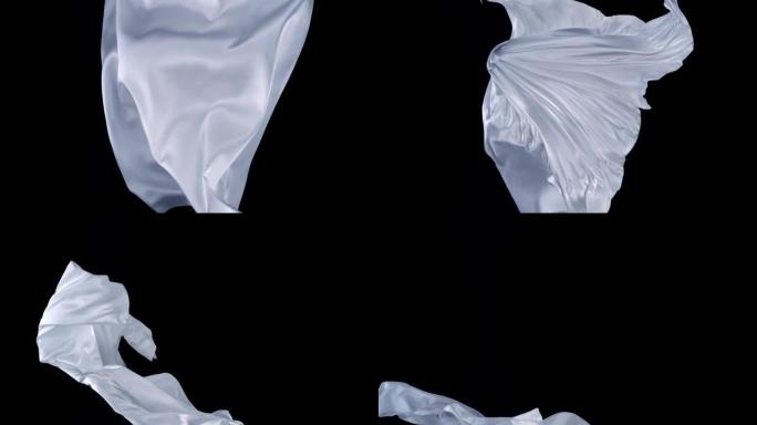 流动的白布，慢动作