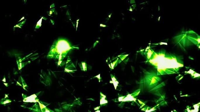 钻石背景绿色珠宝4k动画。