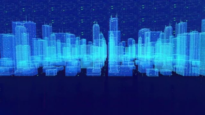 技术数字背景城市科技高楼城市包装科技感城