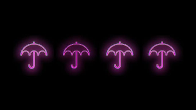 脉动霓虹灯伞图标图案，带赌场风格的发光二极管灯