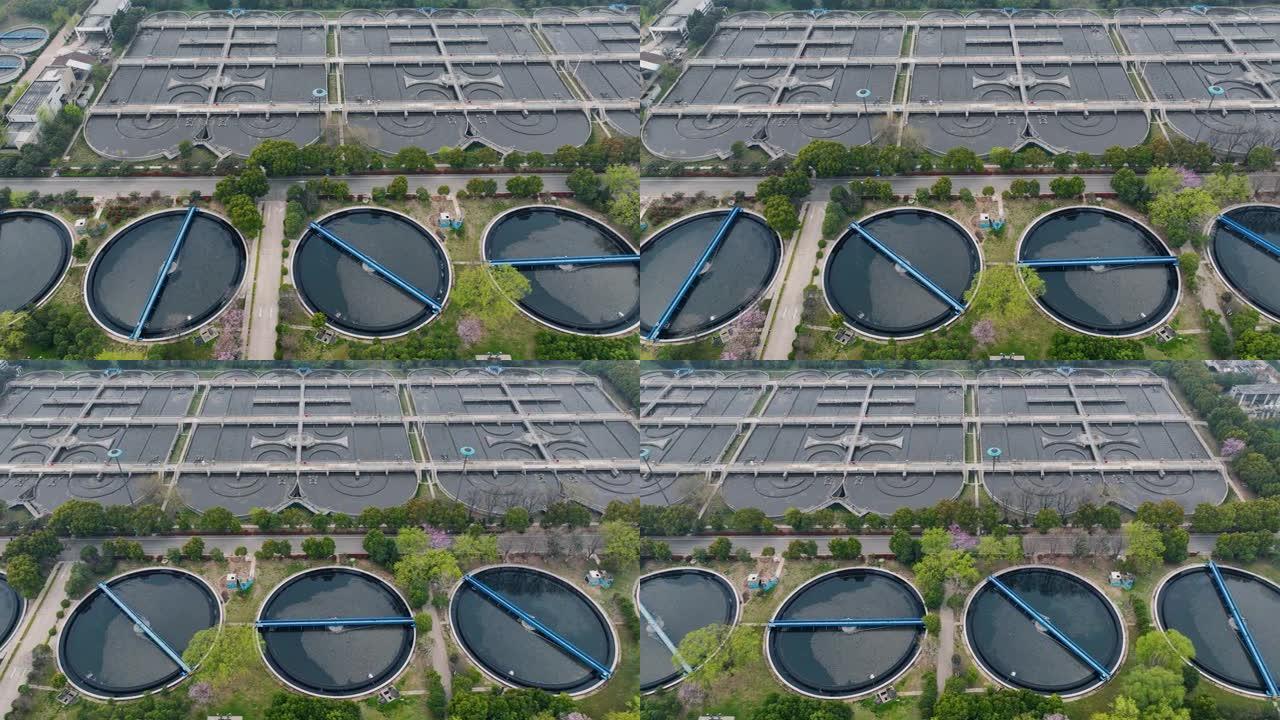 环境保护水处理厂的鸟瞰图