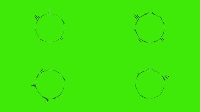 音频波或频率数字动画效果在绿屏背景上的4k运动。是一种声音技术或录音机。