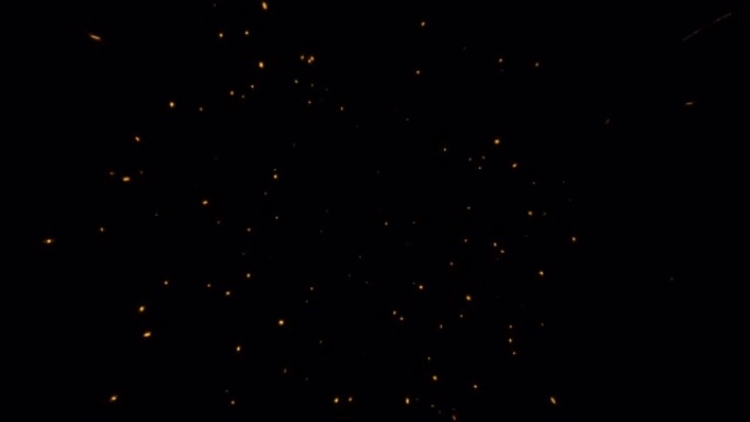 动画流动橙色火粒子火花上升黑色背景。元素孤立的透明视频动画文本与阿尔法通道使用快速时间proress