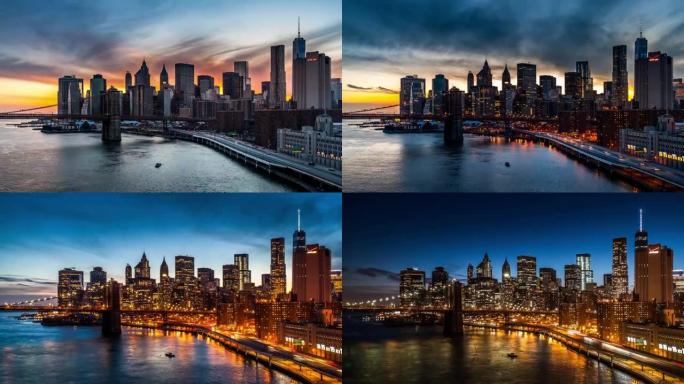 曼哈顿下城的日落、黄昏和夜晚-第2部分