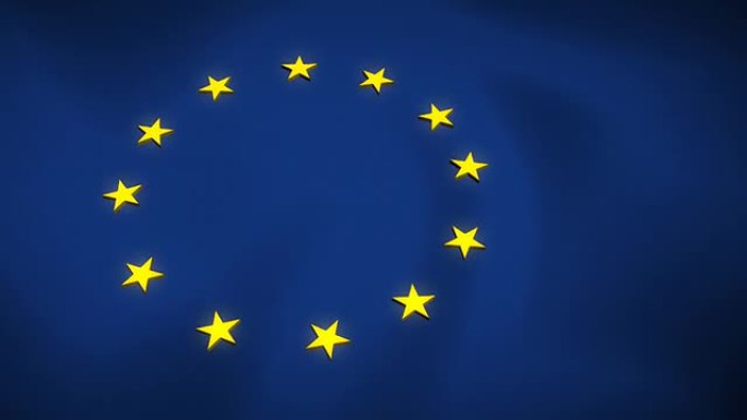 欧盟旗帜和动画明星。