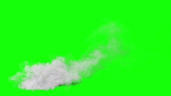 白烟从地上升起。白色蒸汽或烟雾上升并缓慢溶解