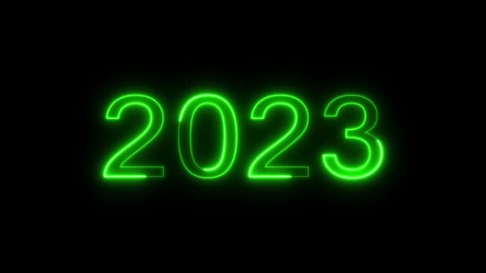 4k发光绿色霓虹灯文本2023