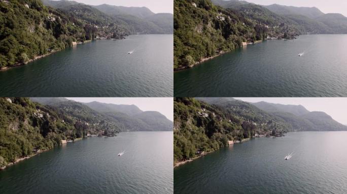无人机飞越科莫湖、瓦伦纳、拉利奥