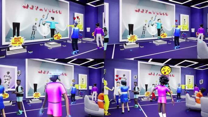 未来派虚拟服装店的3D动画