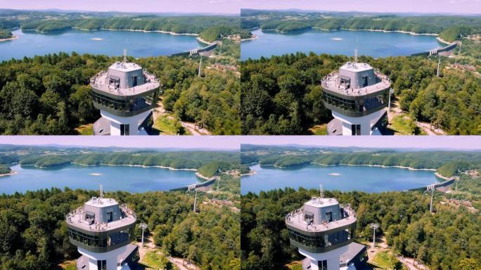 波兰度假-索利纳湖带观景塔的上缆车站