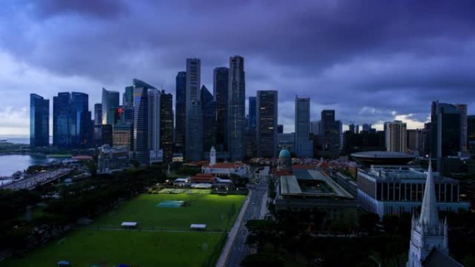 新加坡天际线天际线金融中心海港