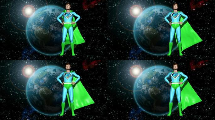 太空中的地球超级英雄HD1080