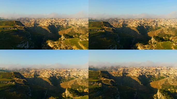 山上城镇住宅建筑的鸟瞰图