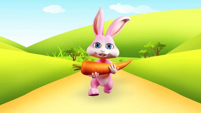 兔子和胡萝卜一起跑