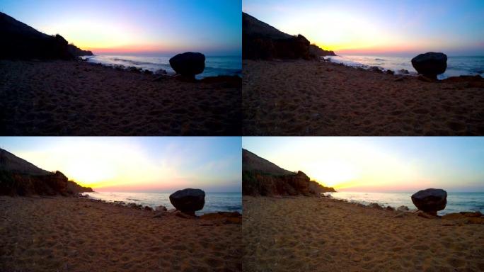 狂野海岸的日出。间隔拍摄