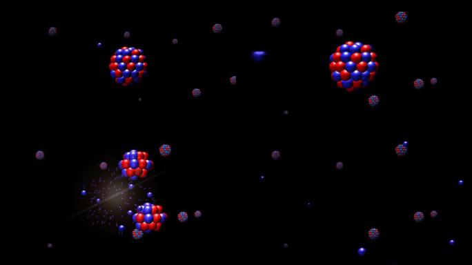 核裂变特写动画原子动画视频素材原子模型