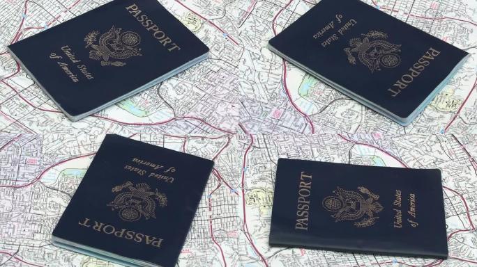 美国护照和路线图-高清