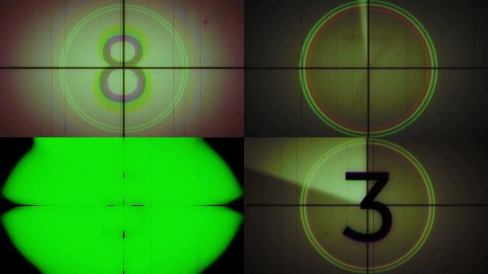 电影风格SMPTE领导者倒计时严重像差损坏