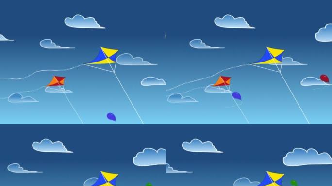 天空中的风筝和气球
