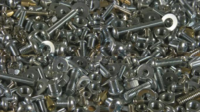 工作台上的旋转螺钉，低角度。拍摄于1080高清。