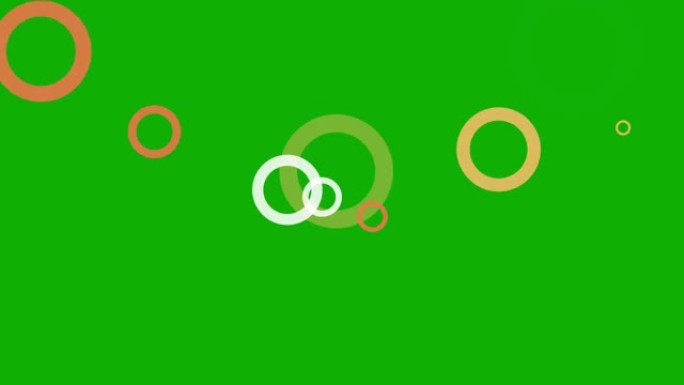 用绿色屏幕背景扩展彩色圆圈运动图形