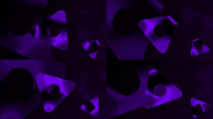 动画紫色油彩纹理旋转三角形背景