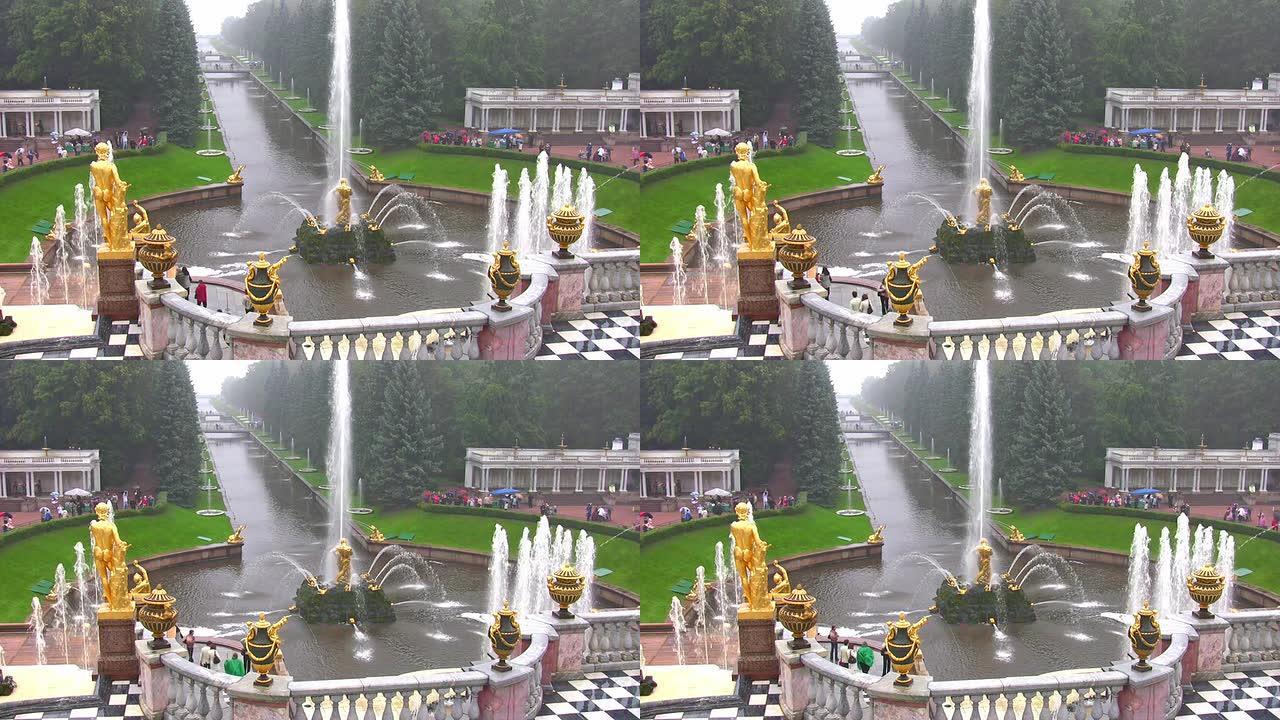 参孙和狮子喷泉，彼得霍夫，俄罗斯