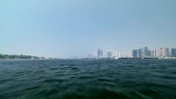 阿联酋迪拜小溪传统阿布拉船游览延时第4部分