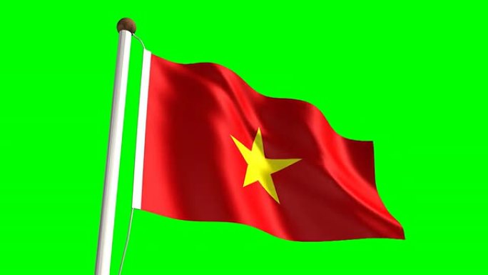 越南国旗 (循环和绿屏)
