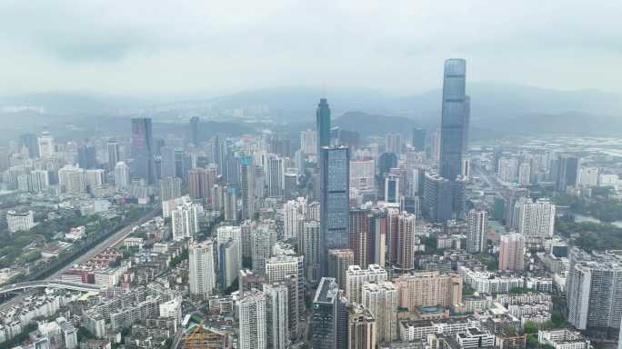 5K鸟瞰航拍暴风雨来临前的深圳全景合集2