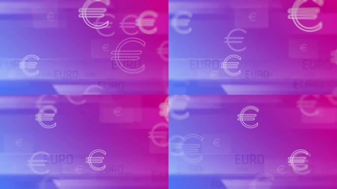 抽象背景上的欧元货币符号