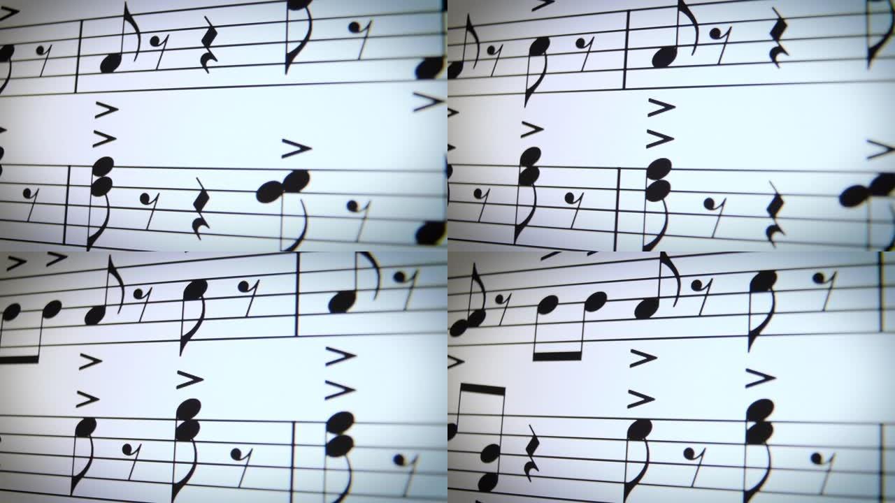 音符从右到左乐音演奏歌唱乐团乐器书写作曲