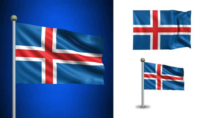 冰岛旗-阿尔法频道，无缝循环!