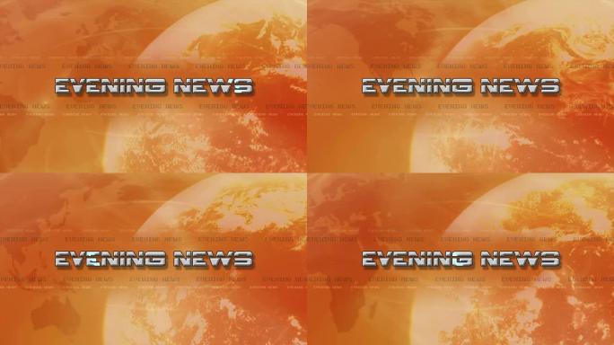 晚间新闻Sting的高分辨率保险杠动画。镜头耀斑显示文本，光球旋转-橙色